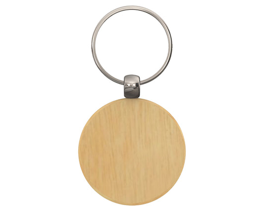 Wood Circle Keyring