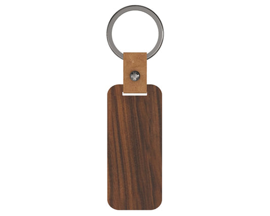 Wood Rectangle Keyring