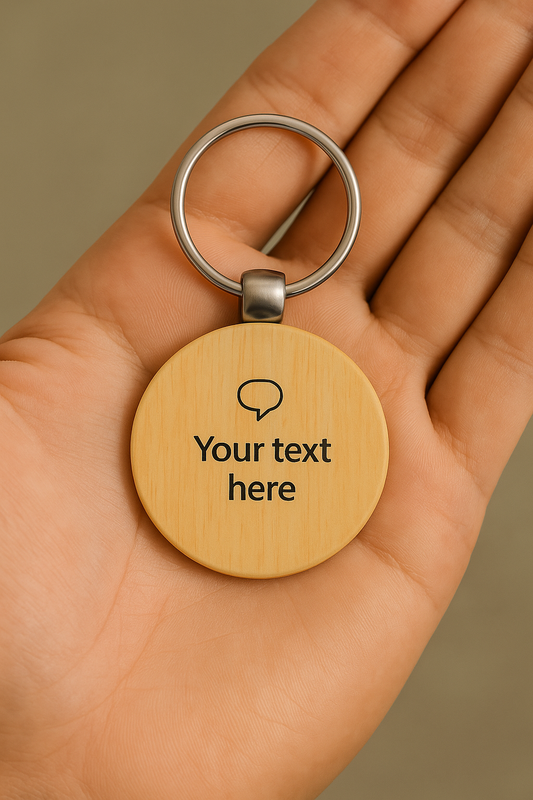 Wood Circle Keyring
