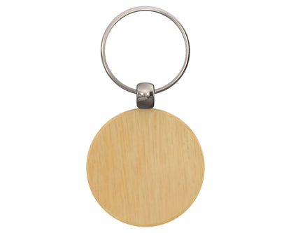 Wood Circle Keyring